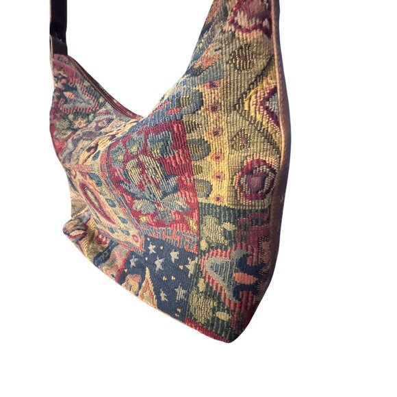 Vintage Dockers Tapestry Shoulder Bag With Leather Accents - Picture 6 of 6